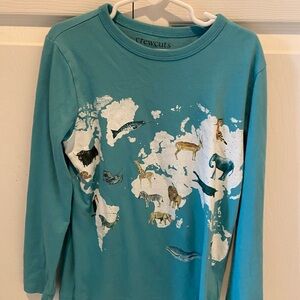 J Crew crewcuts size small kids shirt map with animals